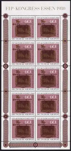 DEUTSCHLAND 1980 Mi-Nr. 1065 Kleinbogen ** MNH