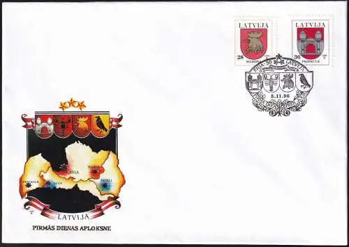 LETTLAND 1996 Mi-Nr. 438/39 FDC