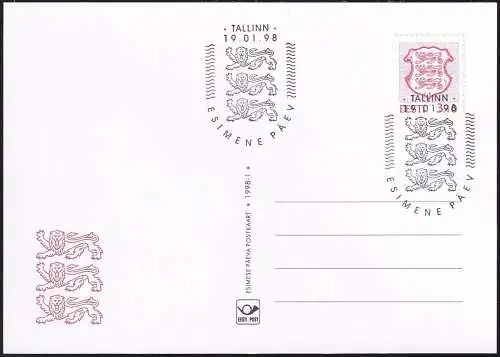 ESTLAND 1998 Mi-Nr. 314 Postkarte FDC