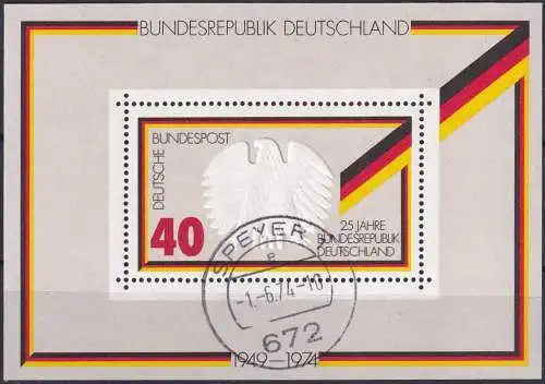 DEUTSCHLAND 1974 Mi-Nr. Block 10 o used