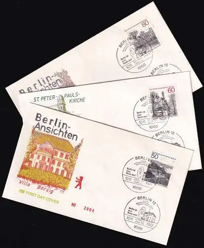 BERLIN 1982 Mi-Nr. 685/87 FDC