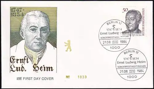 BERLIN 1984 Mi-Nr. 723 FDC