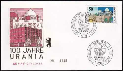 BERLIN 1988 Mi-Nr. 804 FDC