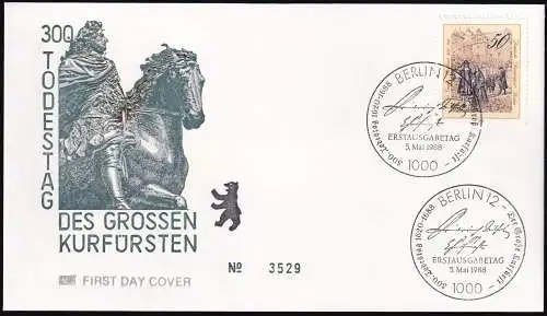 BERLIN 1988 Mi-Nr. 813 FDC