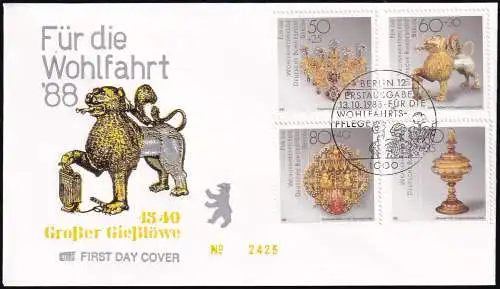 BERLIN 1988 Mi-Nr. 818/21 FDC