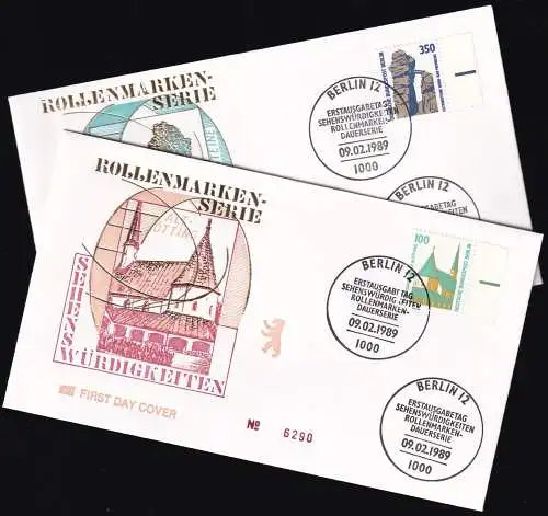 BERLIN 1989 Mi-Nr. 834/35 Seitenränder FDC