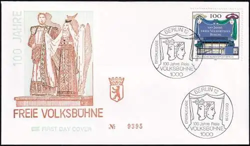 BERLIN 1990 Mi-Nr. 866 FDC