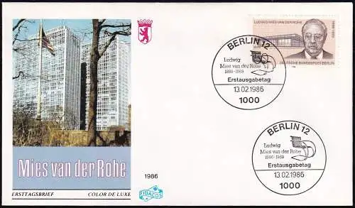 BERLIN 1986 Mi-Nr. 753 FDC