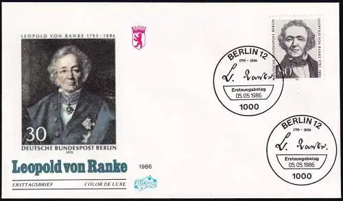 BERLIN 1986 Mi-Nr. 759 FDC