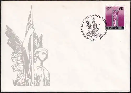 LITAUEN 1991 Mi-Nr. 470 FDC