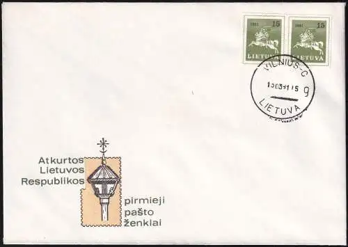 LITAUEN 1991 Mi-Nr. 472 FDC