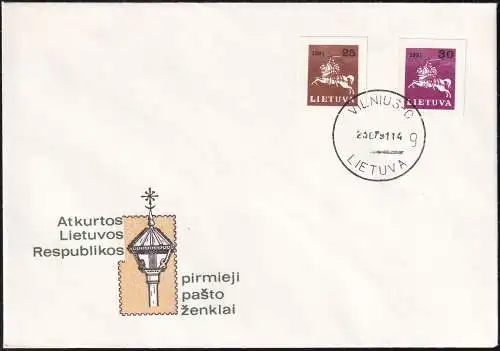 LITAUEN 1991 Mi-Nr. 480/81 FDC