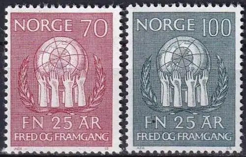 NORWEGEN 1970 Mi-Nr. 611/12 ** MNH