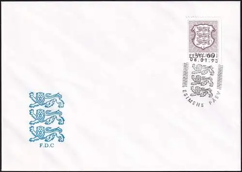 ESTLAND 1993 Mi-Nr. 198 FDC