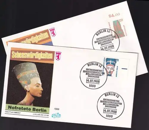 BERLIN 1988 Mi-Nr. 814/15 FDC mit Ober- Seitenrand