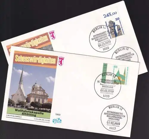 BERLIN 1989 Mi-Nr. 834/35 FDC Seiten- Oberrand