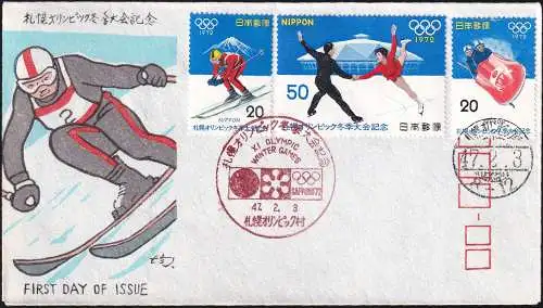 JAPAN 1972 Mi-Nr. 1138/40 FDC