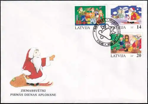 LETTLAND 1996 Mi-Nr. 444/46 FDC