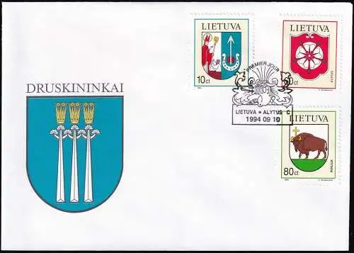 LITAUEN 1994 Mi-Nr. 563/65 FDC