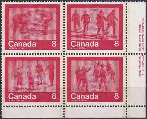 KANADA 1974 Mi-Nr. 570/73 ** MNH Eckrandviererblock