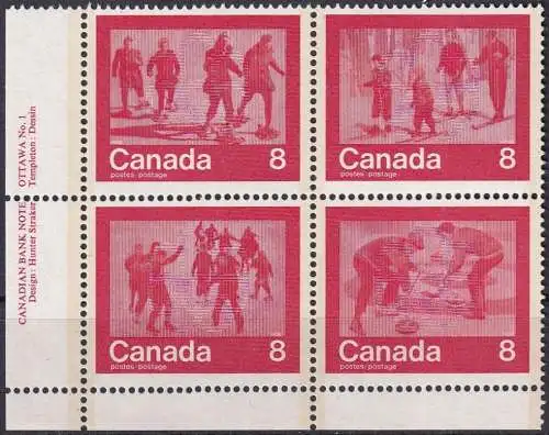 KANADA 1974 Mi-Nr. 570/73 ** MNH Eckrandviererblock