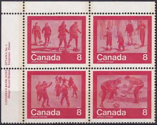 KANADA 1974 Mi-Nr. 570/73 ** MNH Eckrandviererblock