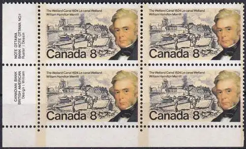 KANADA 1974 Mi-Nr. 581 ** MNH Eckrandviererblock