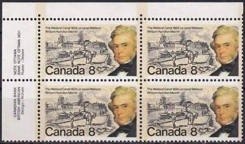 KANADA 1974 Mi-Nr. 581 ** MNH Eckrandviererblock