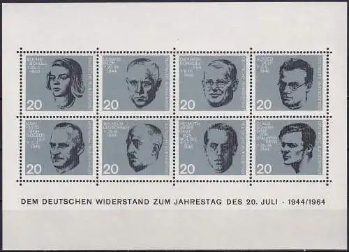 DEUTSCHLAND 1964 Mi-Nr. Block 3 ** MNH