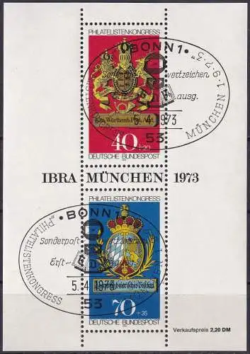 DEUTSCHLAND 1973 Mi-Nr. Block 9 o used - aus Abo