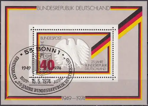 DEUTSCHLAND 1974 Mi-Nr. Block 10 o used - aus Abo