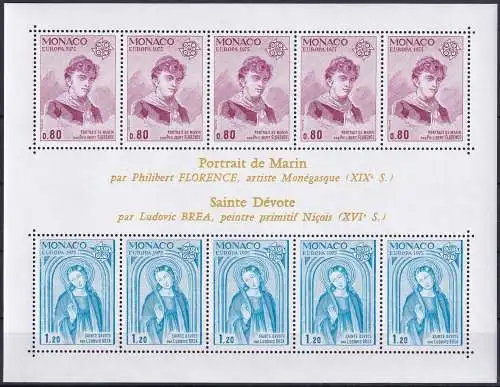MONACO 1975 Mi-Nr. Block 8 ** MNH - CEPT