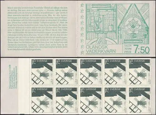 SCHWEDEN 1972 Mi-Nr. MH 10x 711 Markenheft/booklet ** MNH