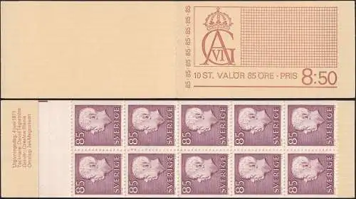 SCHWEDEN 1971 Mi-Nr. MH 10x 712 Markenheft/booklet ** MNH