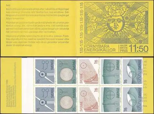 SCHWEDEN 1980 Mi-Nr. MH 77 Markenheft/booklet ** MNH