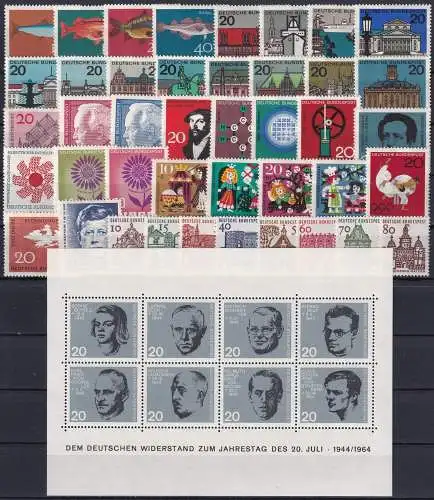 DEUTSCHLAND 1964 Mi-Nr. 412-61 Jahrgang/year set ** MNH