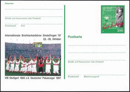 DEUTSCHLAND 1997 Mi-Nr. PSO 50 Postkarte Int. Briefmarkenbörse Sindelfingen ungebraucht