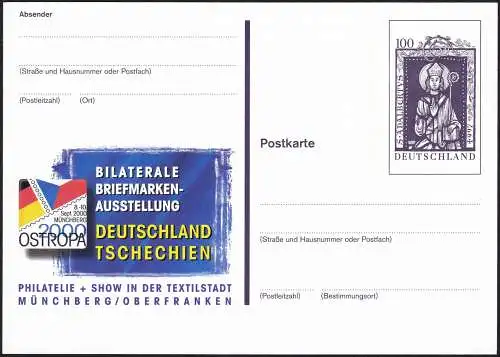 DEUTSCHLAND 2000 Mi-Nr. PSO 70 Postkarte Ostropa 2000 Münchberg ungebraucht