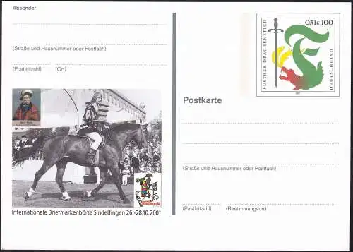 DEUTSCHLAND 2001 Mi-Nr. PSO 78 Postkarte Int. Briefmarkenbörse Sindelfingen ungebraucht