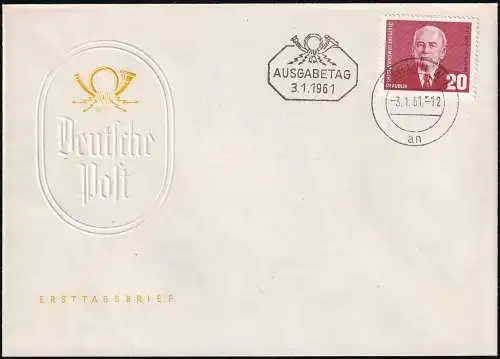 DDR 1961 Mi-Nr. 807 FDC