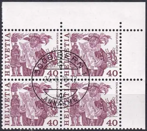 SCHWEIZ 1982 Mi-Nr. 1104 Eckrand-Viererblock o used