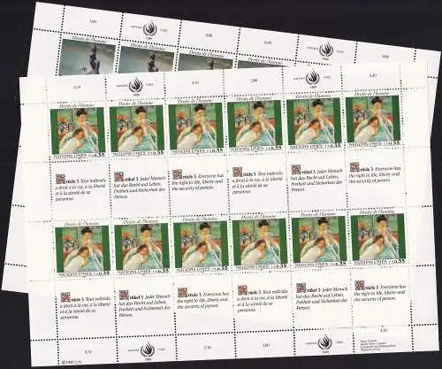 UNO GENF 1989 Mi-Nr. 180/81 Kleinbogen Menschenrechte ** MNH