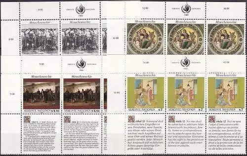 UNO WIEN 1989-93 Mi-Nr. 96/97 + 108/09 + 123/24 + 139/40 +  150/51 ** MNH Menschenrechte