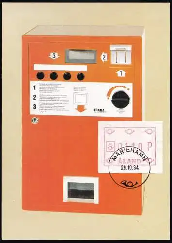 ALAND 1984 Mi-Nr. ATM 1 Maximumkarte MK/MC