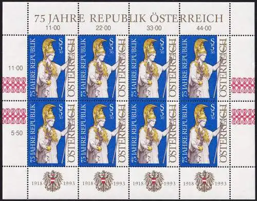 ÖSTERREICH 1993 Mi-Nr. 2113 Kleinbogen ** MNH