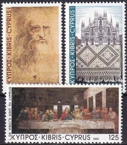 ZYPERN 1981 Mi-Nr. 549/51 ** MNH