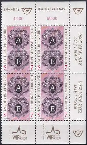 ÖSTERREICH 1997 Mi-Nr. 2220 Eckrand-Viererblock ** MNH