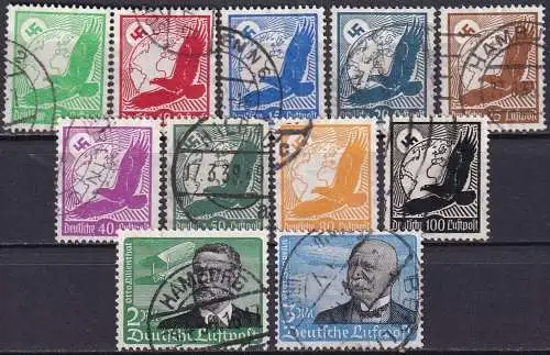 DEUTSCHES REICH 1934 Mi-Nr. 529/39 o used