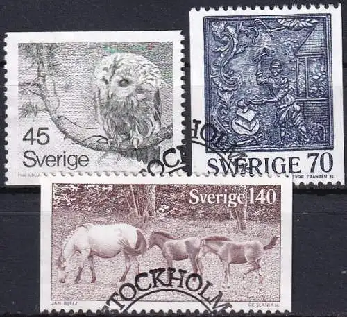 SCHWEDEN 1977 Mi-Nr. 991/93 o used - aus Abo