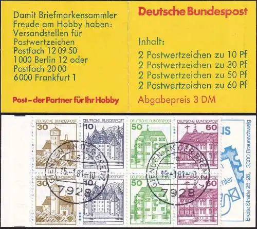 DEUTSCHLAND 1980 Mi-Nr. MH 23 a Markenheft/booklet o used